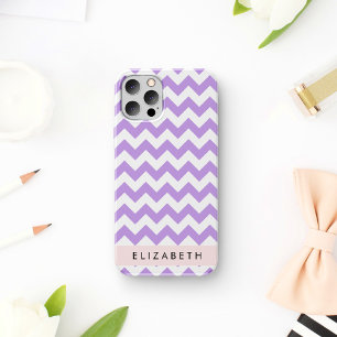 Purple Zigzag, Purple Chevron, Your Name iPhone 12 Pro Case