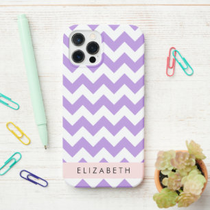 Purple Zigzag, Purple Chevron, Your Name iPhone 12 Pro Case