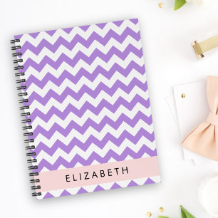 Purple Zigzag, Purple Chevron, Your Name Planner