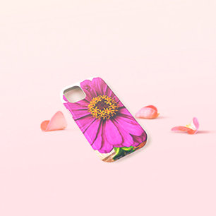 Purple Zinnia Flower in Bloom    iPhone Case