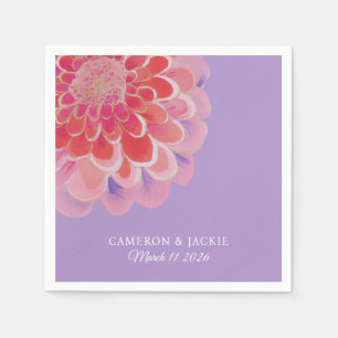Purple Zinnia Summer Wedding Napkin