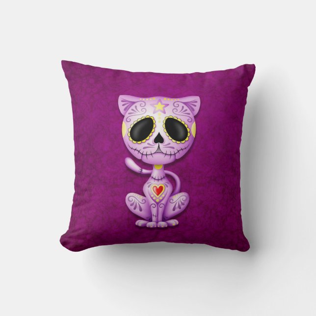 Purple Zombie Sugar Kitten Cushion (Front)
