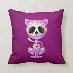 Purple Zombie Sugar Kitten Cushion