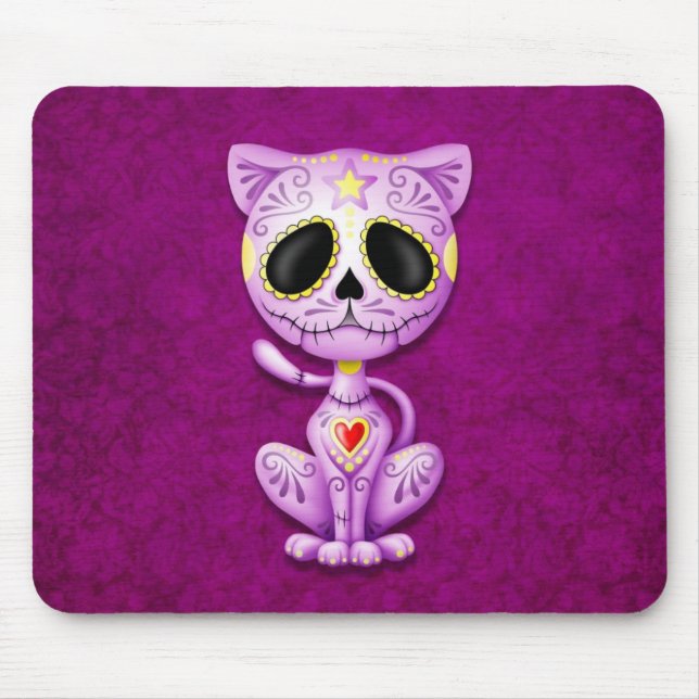 Purple Zombie Sugar Kitten Mouse Mat (Front)