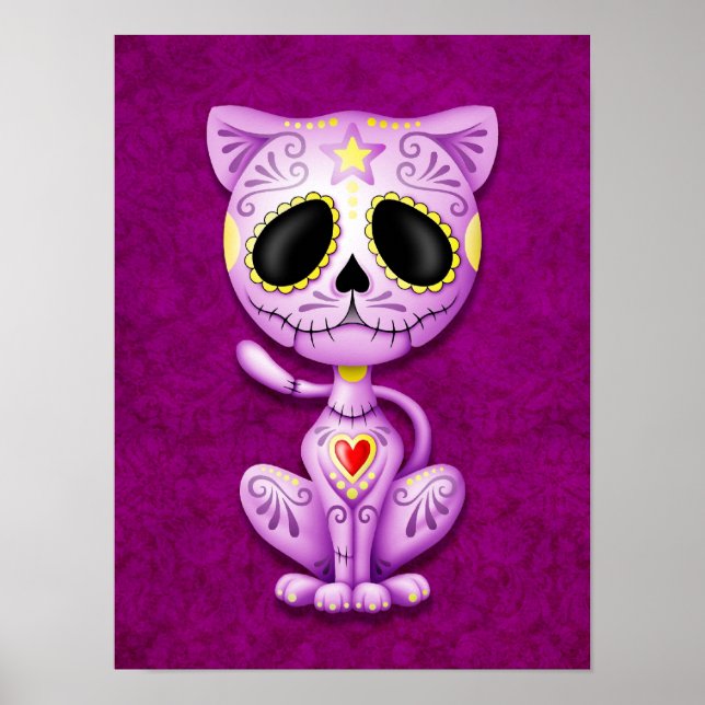 Purple Zombie Sugar Kitten Poster (Front)