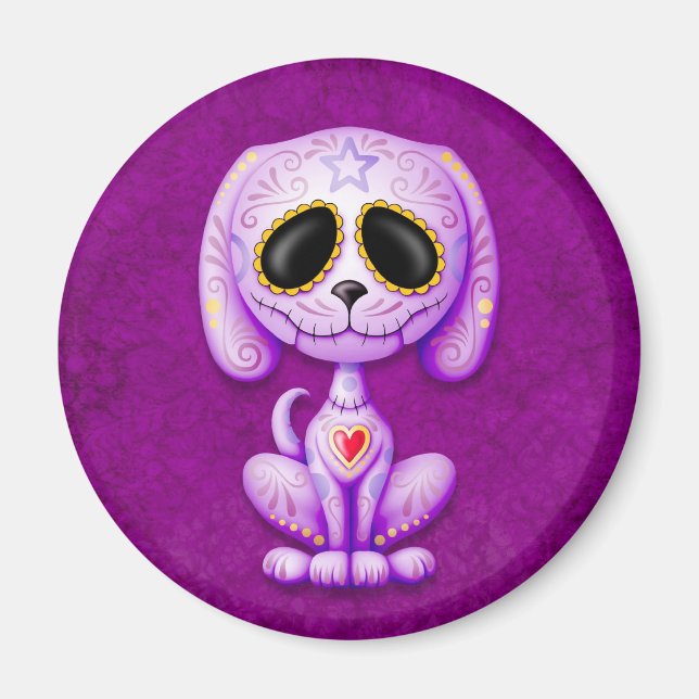 Purple Zombie Sugar Puppy Magnet (Front)