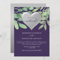 Purple Zoom Wedding Invitation