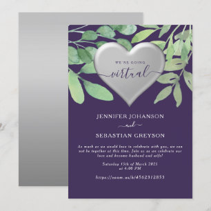 Purple Zoom Wedding Invitation