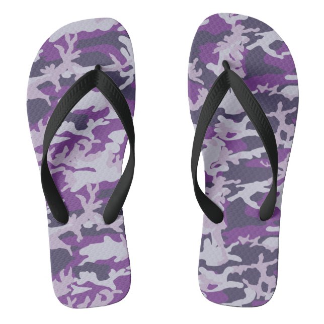 PurpleBerry Camo Pattern Flip Flops (Footbed)