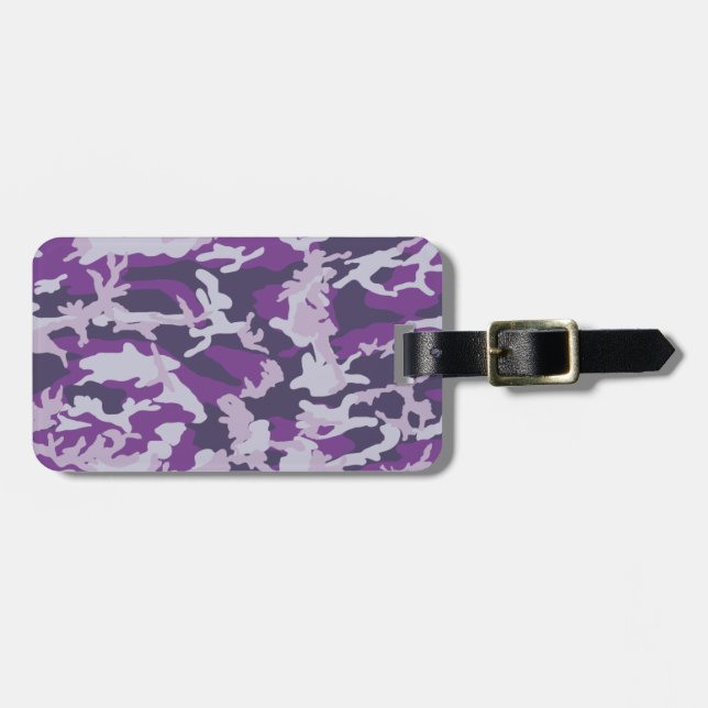 PurpleBerry Camo Pattern Luggage Tag (Front Horizontal)