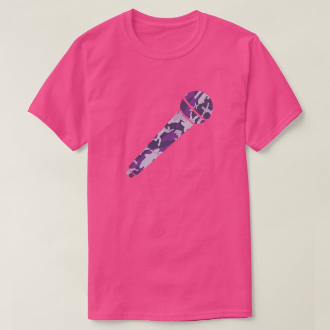 PurpleBerry Camo Pattern Microphone T-Shirt (Design Front)