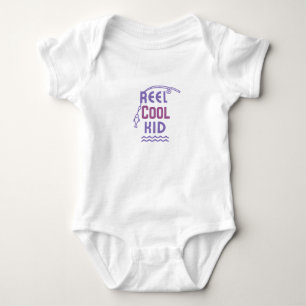 Purpled Playful fishing Baby Bodysuit