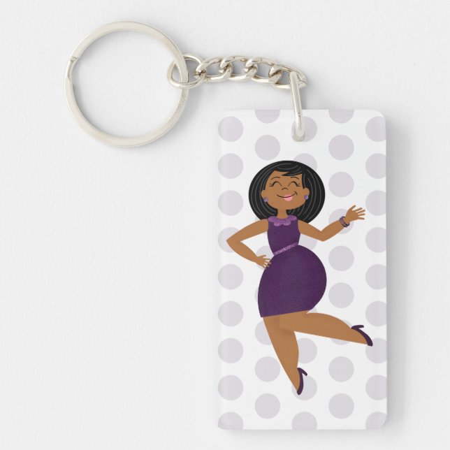 PurpleGlitzy Party Girl Key Ring (Front)