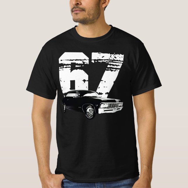 PurpleMonkeyTees 1967 Chevy Impala Front Side View T-Shirt (Front)