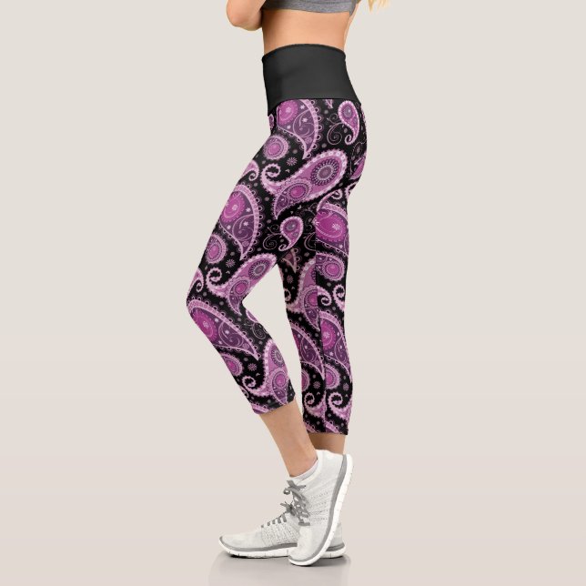 PurplePaisley Capri Leggings (Left)