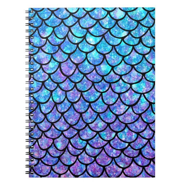 Purples & Blues Mermaid scales Notebook (Front)