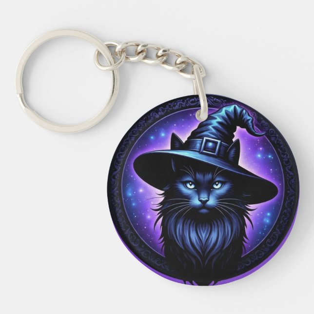 PurpleWitchyCat Key Ring (Front)