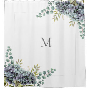 Purplish Hydrangeas Eucalyptus Shower Curtain