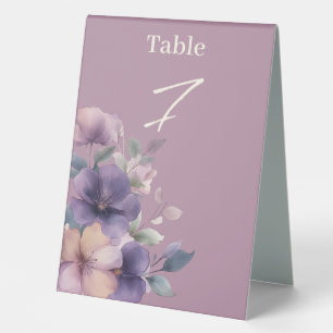Purply pink wedding Table Tent Sign