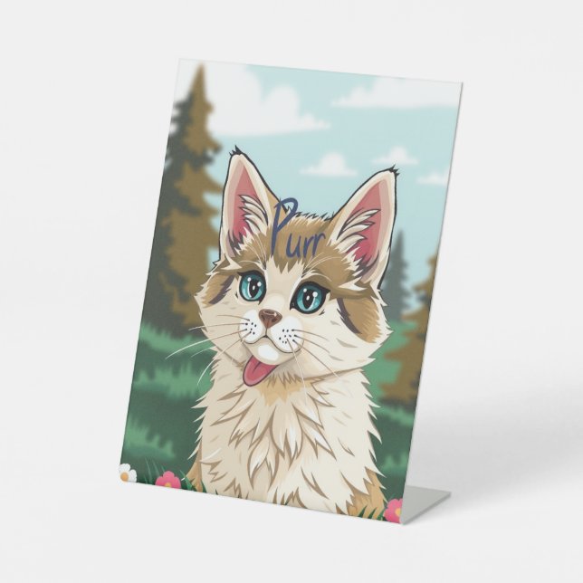 Purr and Peace Pedestal Sign (Front)