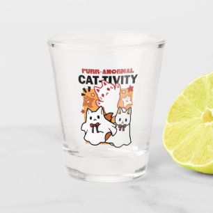 Purr-anormal Cat-tivity Cute Halloween Cat Design Shot Glass