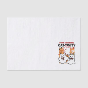Purr-anormal Cat-tivity Cute Halloween Cat Design Tissue Paper