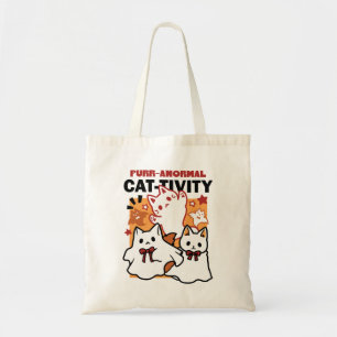 Purr-anormal Cat-tivity Cute Halloween Cat Design Tote Bag