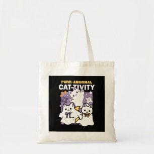 Purr-anormal Cat-tivity - Halloween Cat Design Tote Bag