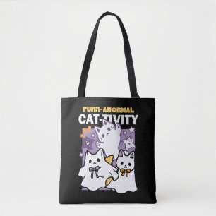 Purr-anormal Cat-tivity - Halloween Cat Design Tote Bag