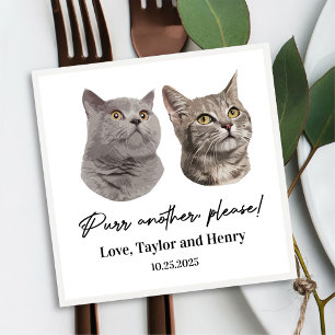 Purr Another Please Customised Pet Wedding Napkins