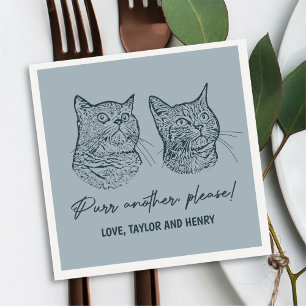 Purr Another Please Customised Pet Wedding Napkins
