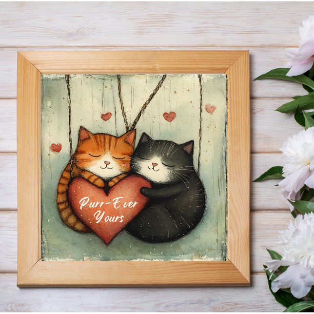 Purr-Ever Yours Kitty Cat Cuddles Poster Wall Art  (Creator Uploaded)