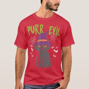 Purr Evil Black Cat Halloween Costume Cat Lovers A T-Shirt