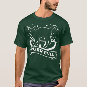 Purr Evil Cat Funny Goth Halloween Black Cat Lover T-Shirt