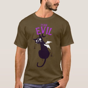 Purr Evil Demon Cat Halloween Goth Gothic Dark Art T-Shirt