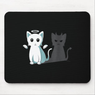 Purr Evil Devil Cat Happy Halloween Cat Angel Devi Mouse Mat