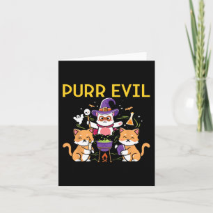 Purr Evil Halloween Cats Witches Fun spooky cats Card