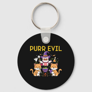 Purr Evil Halloween Cats Witches Fun spooky cats  Key Ring