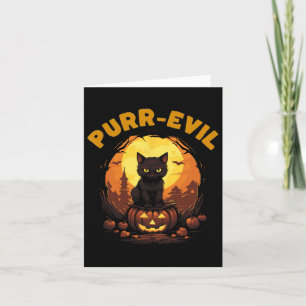 Purr-evil Haunted Cat Halloween Card