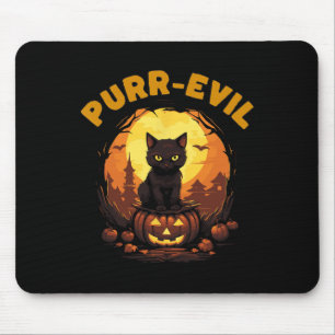 Purr-evil Haunted Cat Halloween  Mouse Mat