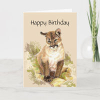Purr-Fect Birthday, Cougar, Puma, Mountain Lion Ca