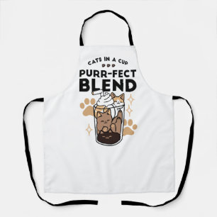 Purr-fect Blend: Cat and Coffee Art for Pet Lovers Apron