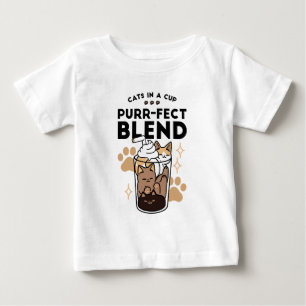 Purr-fect Blend: Cat and Coffee Art for Pet Lovers Baby T-Shirt