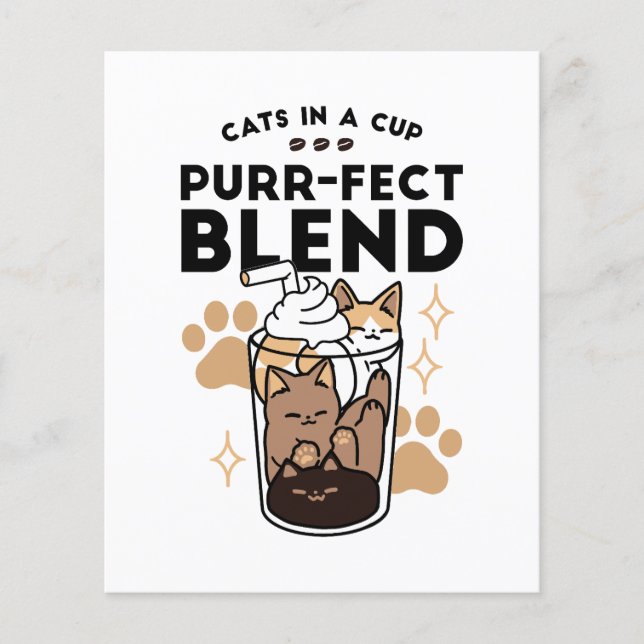 Purr-fect Blend: Cat and Coffee Art for Pet Lovers Flyer (Front)