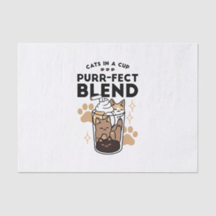 Purr-fect Blend: Cat and Coffee Art for Pet Lovers Tissue Paper