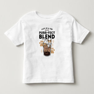 Purr-fect Blend: Cat and Coffee Art for Pet Lovers Toddler T-Shirt