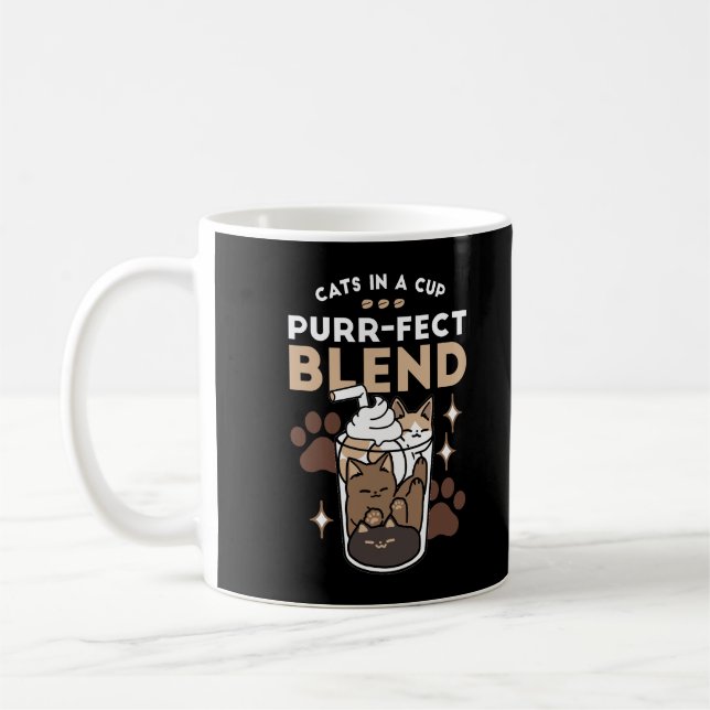 Purr-fect Blend: Coffee Design for Cat & Coffee Coffee Mug (Left)