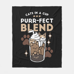 Purr-fect Blend: Coffee Design for Cat & Coffee Fleece Blanket