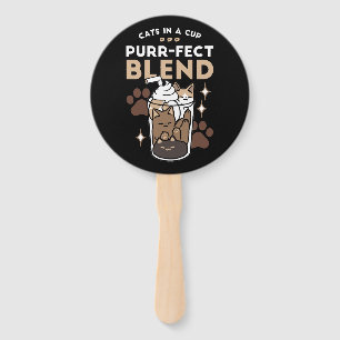 Purr-fect Blend: Coffee Design for Cat & Coffee Hand Fan