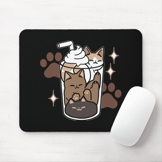 Purr-fect Blend: Coffee Design for Cat & Coffee Mouse Mat (With Mouse)